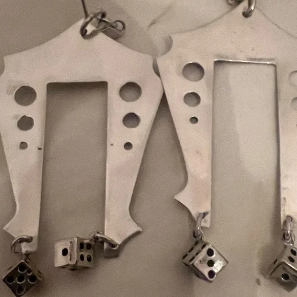 Clear Metals Modern Silver Geometric Dice Earrings
